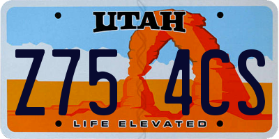 UT license plate Z754CS