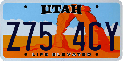 UT license plate Z754CY