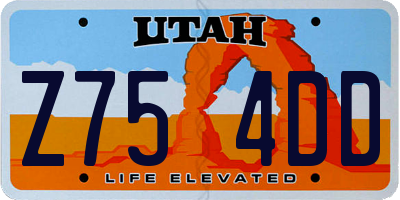 UT license plate Z754DD