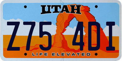 UT license plate Z754DI