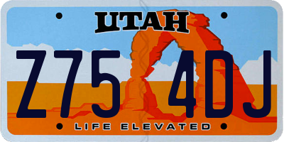 UT license plate Z754DJ