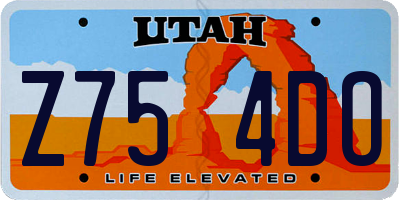UT license plate Z754DO