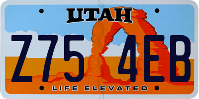 UT license plate Z754EB