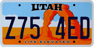 UT license plate Z754ED