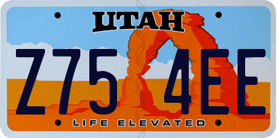 UT license plate Z754EE
