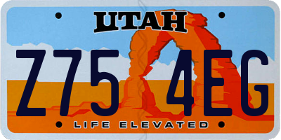 UT license plate Z754EG
