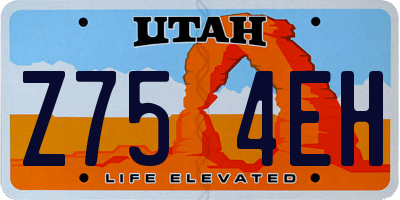 UT license plate Z754EH