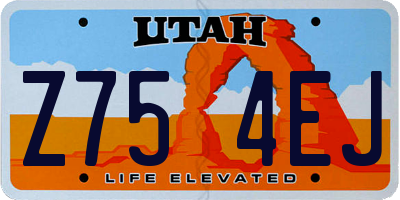 UT license plate Z754EJ