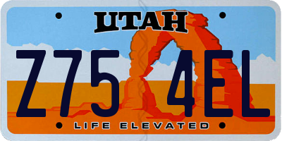 UT license plate Z754EL