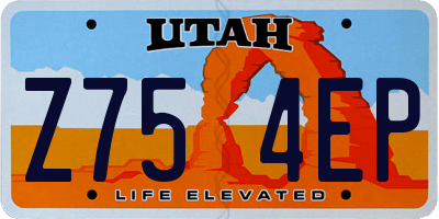 UT license plate Z754EP