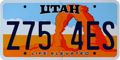 UT license plate Z754ES