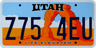 UT license plate Z754EU