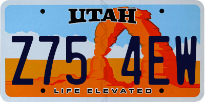 UT license plate Z754EW