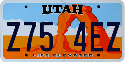 UT license plate Z754EZ