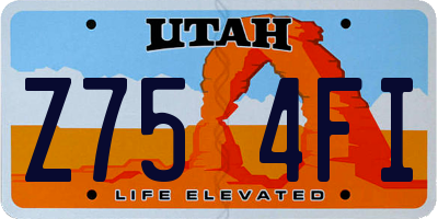 UT license plate Z754FI