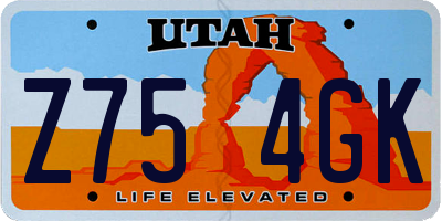 UT license plate Z754GK