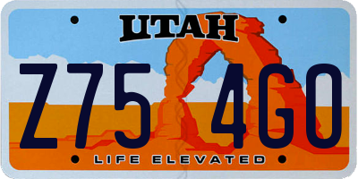 UT license plate Z754GO
