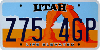 UT license plate Z754GP