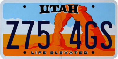 UT license plate Z754GS