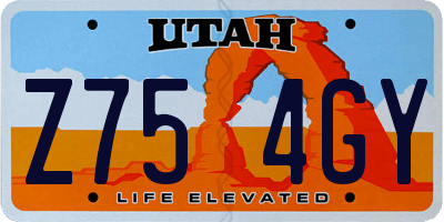 UT license plate Z754GY