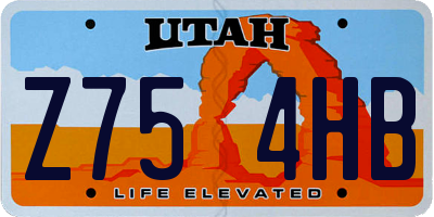UT license plate Z754HB