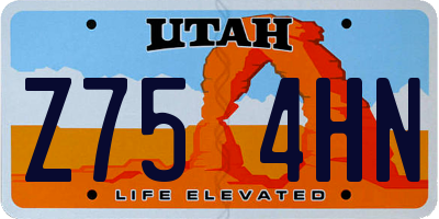 UT license plate Z754HN