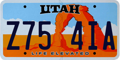 UT license plate Z754IA