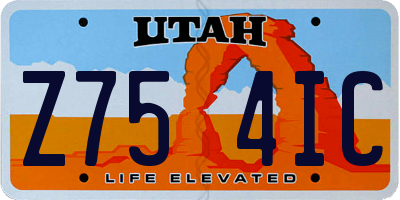 UT license plate Z754IC