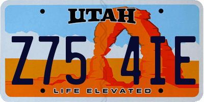 UT license plate Z754IE