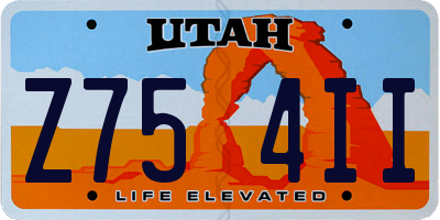 UT license plate Z754II