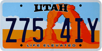UT license plate Z754IY