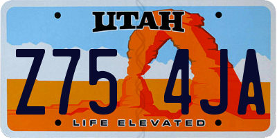 UT license plate Z754JA