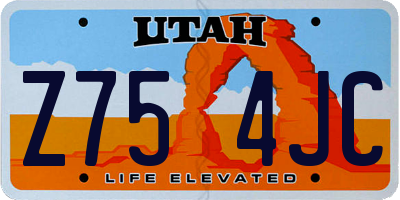 UT license plate Z754JC
