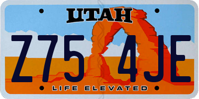 UT license plate Z754JE