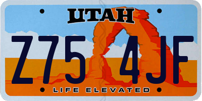 UT license plate Z754JF