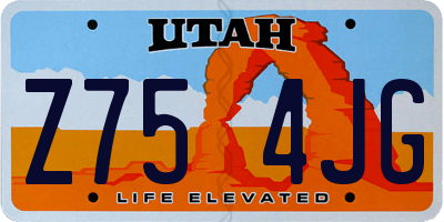 UT license plate Z754JG