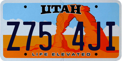 UT license plate Z754JI