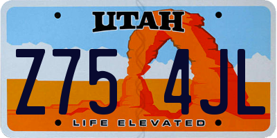 UT license plate Z754JL
