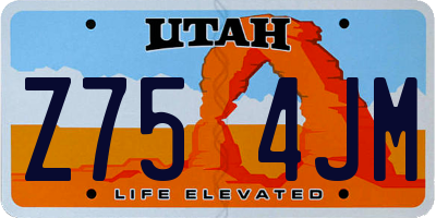 UT license plate Z754JM