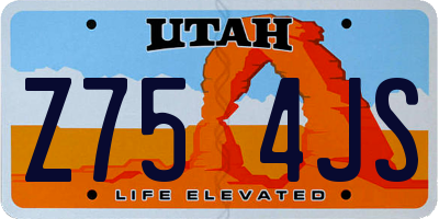 UT license plate Z754JS