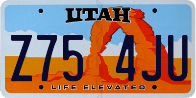 UT license plate Z754JU