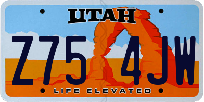 UT license plate Z754JW