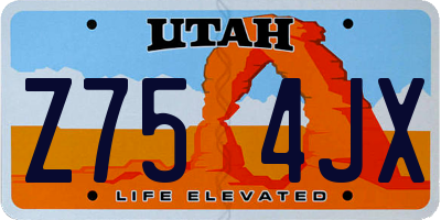 UT license plate Z754JX