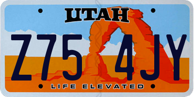 UT license plate Z754JY