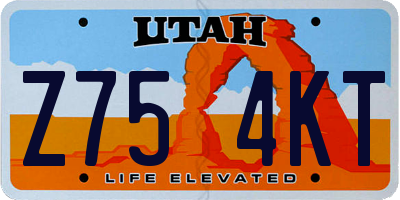 UT license plate Z754KT
