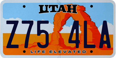UT license plate Z754LA