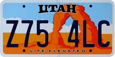 UT license plate Z754LC