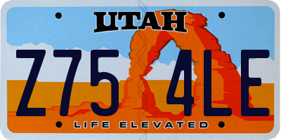 UT license plate Z754LE