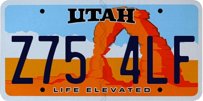 UT license plate Z754LF