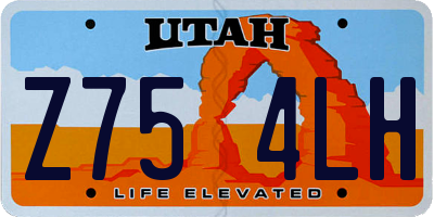 UT license plate Z754LH